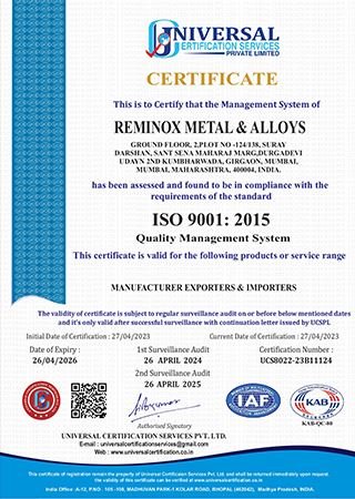 ISO 9001: 2015 Certificate